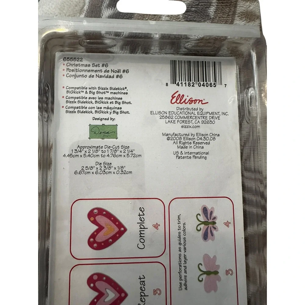 Sizzix Sizzlits‎ Christmas Die Sets 655522 655524 Dena Designs Holiday Lot of 2